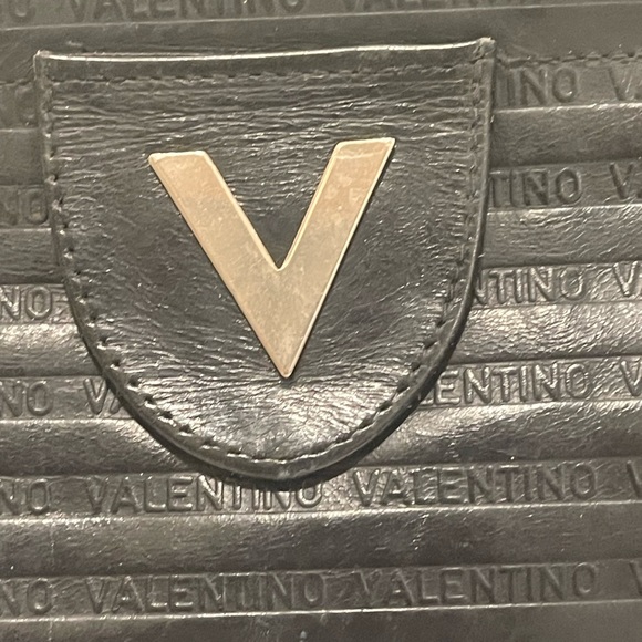 Vintage 70’s-80’s Mario Valentino Black leather all over signature Clutch Bag - Picture 3 of 7